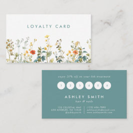 Elegantes Feld für Wildblumen Treuekarte