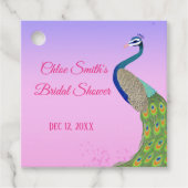 Elegantes Feminine Brautparty Peacock-Thema Geschenkanhänger (Vorderseite)
