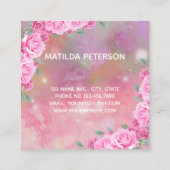 Elegantes Feminine Romantisches Rosenangebot Quadratische Visitenkarte (Rückseite)
