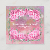 Elegantes Feminine Romantisches Rosenangebot Quadratische Visitenkarte (Vorderseite)