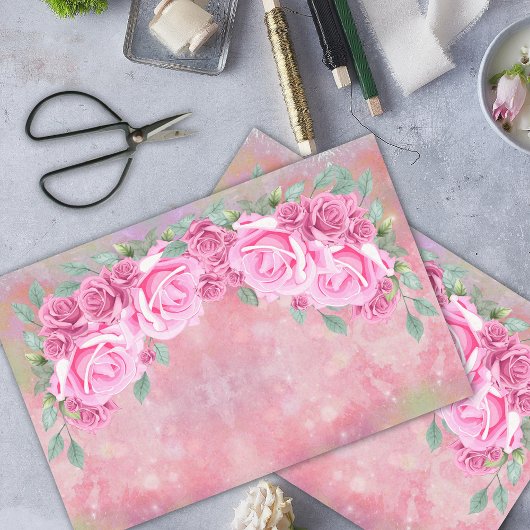 Elegantes Feminine Romantisches Rosenangebot Seidenpapier