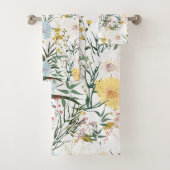 Elegantes feminines Design l Botanical l White Ivo Badhandtuch Set (Insitu)