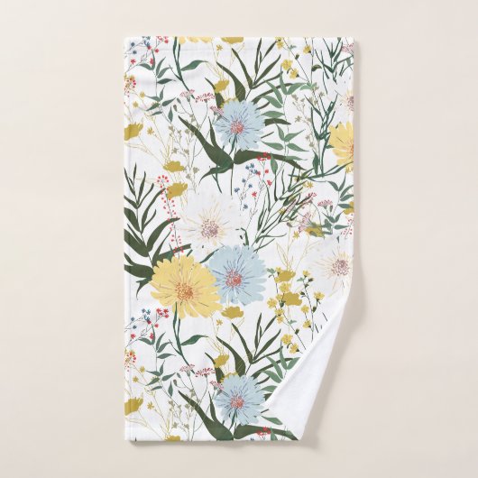 Elegantes feminines Design l Botanical l White Ivo Badhandtuch Set (Handtuch)