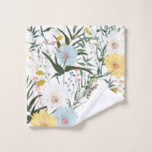 Elegantes feminines Design l Botanical l White Ivo Badhandtuch Set (Waschlappen)