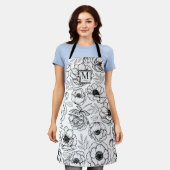 Elegantes feminines Monogramm Schürze (Getragen)
