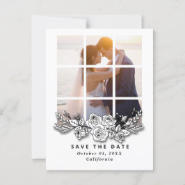 Elegantes Fenster mit Bild Hochzeit "Save the Date Postkarte