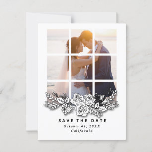 Elegantes Fenster mit Bild Hochzeit "Save the Date Postkarte