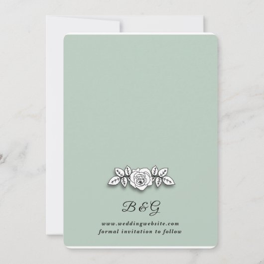 Elegantes Fenster mit Image Wedding Save the Date Einladung (Rückseite)