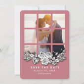 Elegantes Fenster mit Image Wedding Save the Date Einladung (Vorderseite)