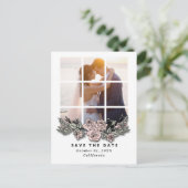Elegantes Fenster mit Image Wedding Save the Date Postkarte (Stehend Vorderseite)