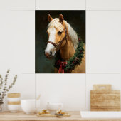 Elegantes Ferienpferd mit Kranz Poster (Küche)