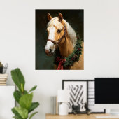 Elegantes Ferienpferd mit Kranz Poster (Heimbüro)