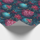 Elegantes Fest-Florals- und Baubles-Umschlagpapier Geschenkpapier (Ecke)