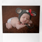 Elegantes festes Gold Frohe Weihnachts-Script-Foto Dreifach Gefaltete Urlaubskarte (Innen Erste Seite)