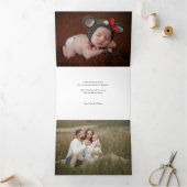 Elegantes festes Gold Frohe Weihnachts-Script-Foto Dreifach Gefaltete Urlaubskarte (Innenseite)