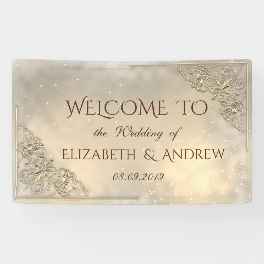 Elegantes festes Gold Wedding Banner (Horizontal)