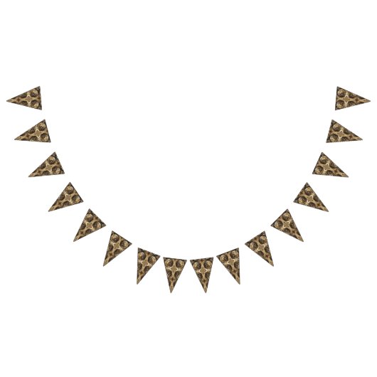 Elegantes festes Goldenes Dekorationsmuster Wimpelkette (Alle)