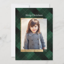 Elegantes festes Green Kariert & Gold Ein Foto