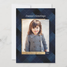 Elegantes festes Navy Kariert & Gold Ein Foto