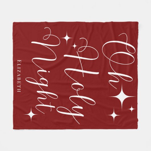 Elegantes festes Rotes Personalisiertes Weihnachts Fleecedecke (Vorderseite (Horizontal))