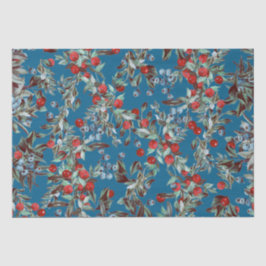 Elegantes festes Wasserfarben Rotes Blau Berries B Seidenpapier