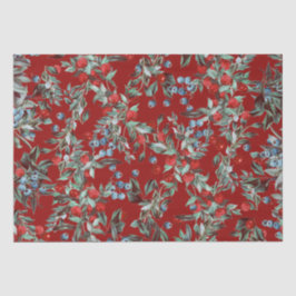 Elegantes festes Wasserfarben Rotes Blau Berries Seidenpapier