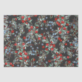 Elegantes festes Wasserfarben Rotes blaues Berries Seidenpapier