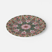 Elegantes festliches Boho Farbenvolles nahtloses M Pappteller (Schrägansicht)