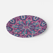 Elegantes festliches Boho Farbenvolles nahtloses M Pappteller (Schrägansicht)