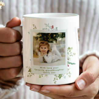 Elegantes festliches botanisches Weihnachtsalbum Kaffeetasse