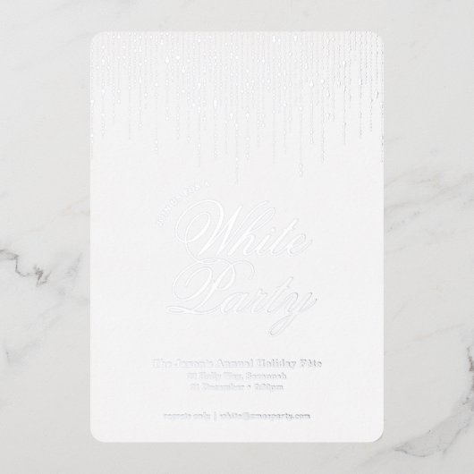 Elegantes festliches Party Folieneinladung (Vorderseite)