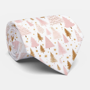 Elegantes festliches rosa Weihnachtsbäume-Muster Krawatte