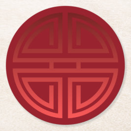 Elegantes festliches schickes rotes chinesisches runder pappuntersetzer