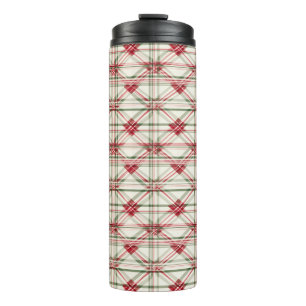 Elegantes festliches Weihnachtsfest Kariert Thermosbecher