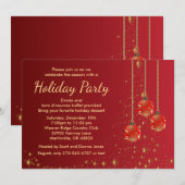 Elegantes festliches Weihnachtsfest - Party Einladung (Vorne/Hinten)