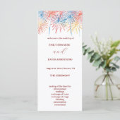 Elegantes Feuerwerk 4. Juli Hochzeitsprogramm (Stehend Vorderseite)