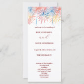 Elegantes Feuerwerk 4. Juli Hochzeitsprogramm (Vorderseite)