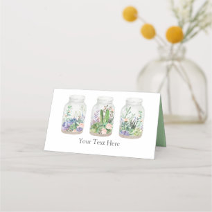 Elegantes Fiesta-Terrarium Blumensukkulenten-Dusch Platzkarte