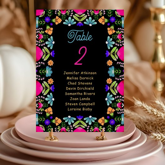 Elegantes Fiesta Tischnummer