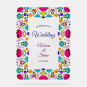 Elegantes Fiesta Wedding Acryl Begrüßungszeichen Acrylschild (Vorderseite)