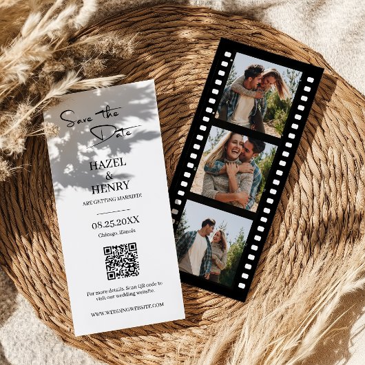 Elegantes Film Strip Foto Stand Lesezeichen Save The Date