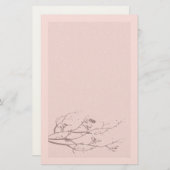 Elegantes Filz-Kirschblüten-Briefpapier Briefpapier (Vorne/Hinten)