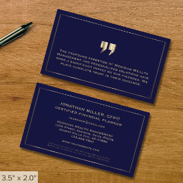 Elegantes Financial Business Card Client Zeugnis Visitenkarte