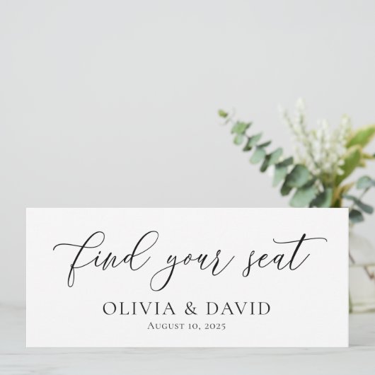 Elegantes Finden der Sitzkarten für Hochzeiten Einladung (Stehend Vorderseite)