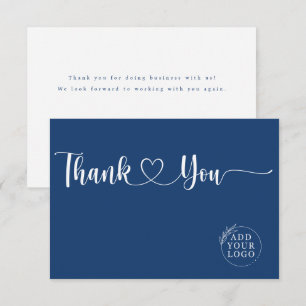Elegantes Firmenlogo Geschäft Danke Blau Farbe