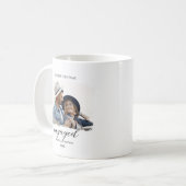 Elegantes First Christmas Verlobtes Foto Minimal Kaffeetasse (Vorderseite Links)