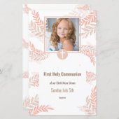 Elegantes First Holy Communion Menü (Vorne/Hinten)