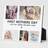 Elegantes First Mother's Day Foto Collage Keepake Fotoplatte (Seite)