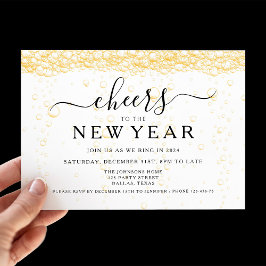 Elegantes Fizz Silvester-Party Einladung