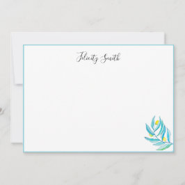 Elegantes Flachbild Moderne botanische Zitronenbäu Dankeskarte